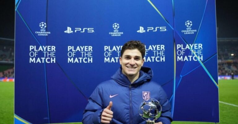 Julián Álvarez: MVP en la goleada del Atlético, qué dijo de su gol de tiro libre y el elogio de Simeone