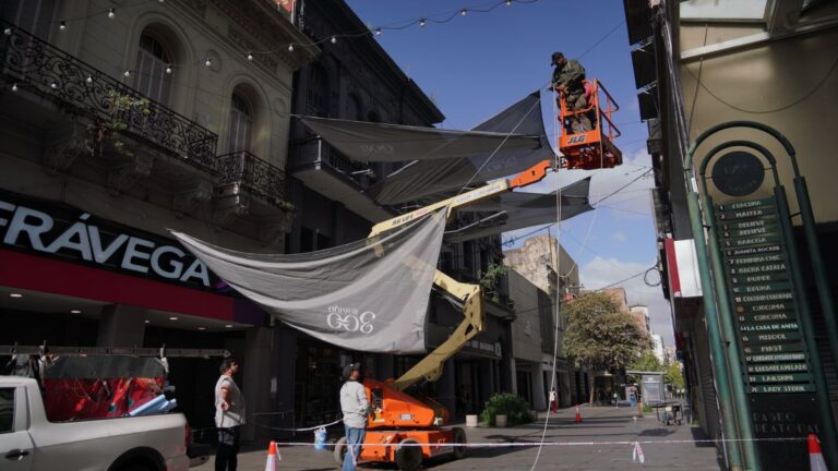Las peatonales Córdoba y San Martín suman nuevas islas de sombra