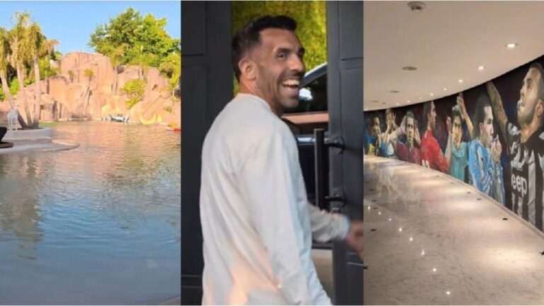 Carlos Tevez abrió las puertas de su increíble mansión y la mostró con una recorrida que es furor en las redes