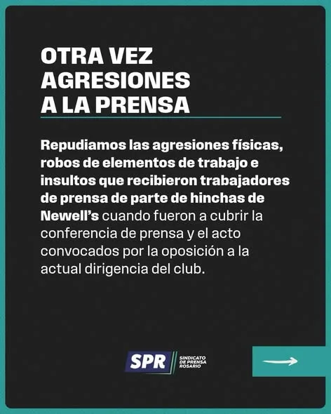 Otra vez agresiones a la prensa, duro comunicado del Sindicato de Prensa Rosario
