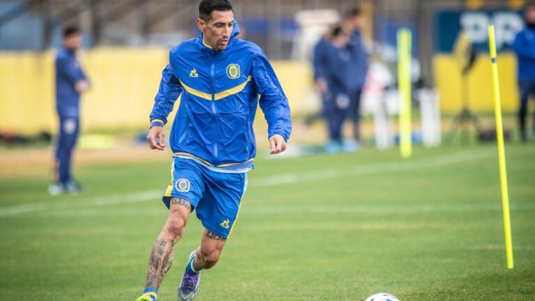 Ángel Di María en entrenamiento con Rosario Central
