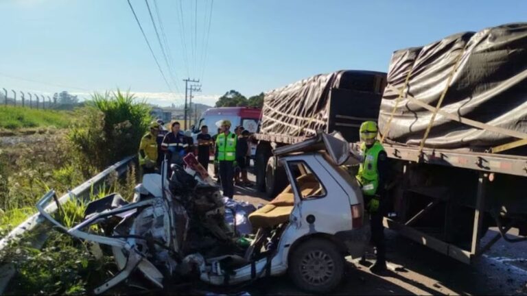 Ilustración de una ruta, haciendo referencia al accidente de tránsito ocurrido en Brasil.