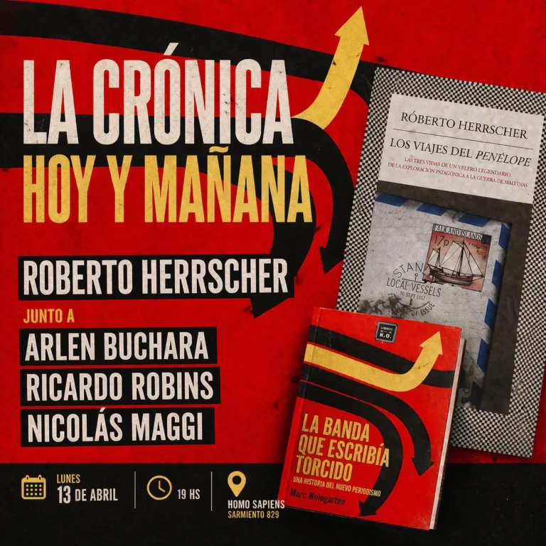 Roberto Herrscher y panelistas en charla sobre periodismo narrativo en Santa Fe
