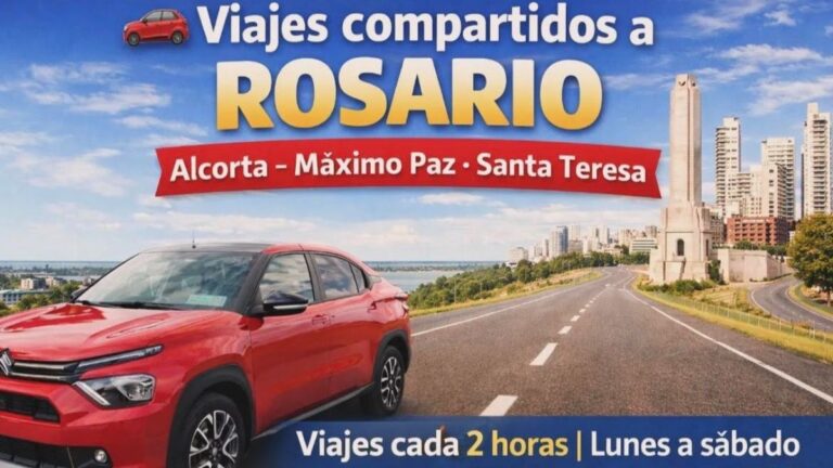 Personas organizando un viaje en auto compartido desde Rosario hacia otras localidades