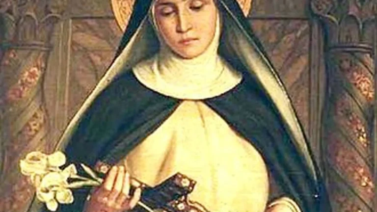 Imagen de Santa Catalina de Siena con hábito dominico y libro
