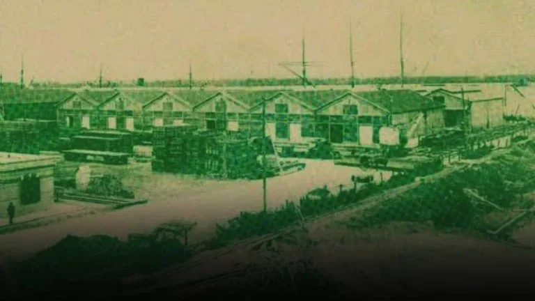 Foto de archivo de trabajadores portuarios en Rosario hacia 1928