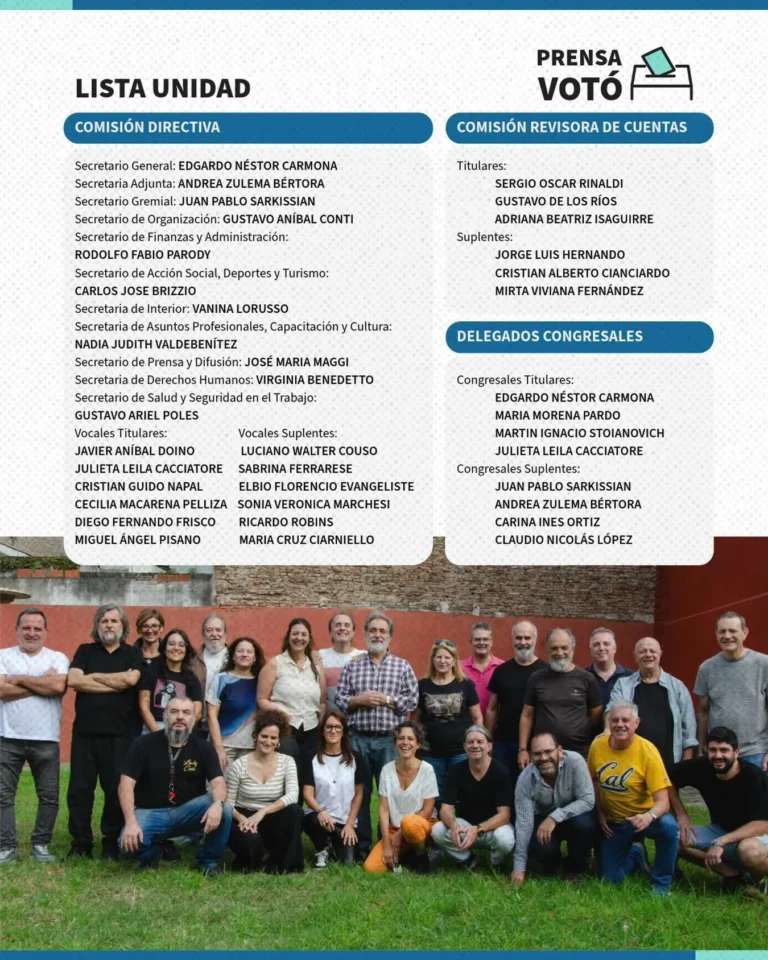 Afiliados del Sindicato de Prensa de Rosario votando en las elecciones de autoridades