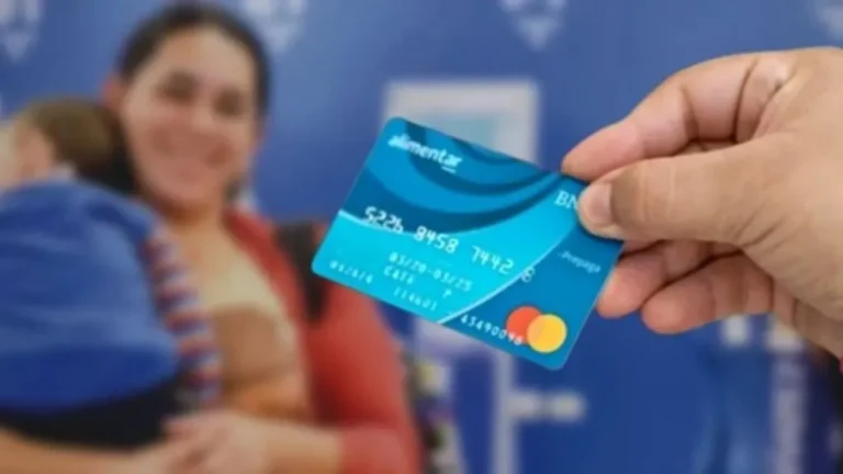 Persona usando tarjeta alimentaria en un supermercado