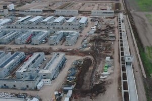 Vista de la construcción de la cárcel de máxima seguridad El Infierno en Piñero, Santa Fe