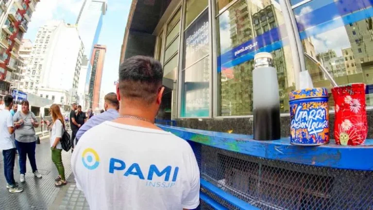 Gráfico de caída de transferencias al PAMI en el primer cuatrimestre de 2026